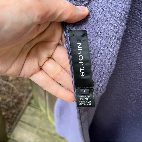 ST. JOHN Black Label PF 12 GRP 1 Pastel Purple Textured Knit Dress Sz 4 - Picture 3 of 16